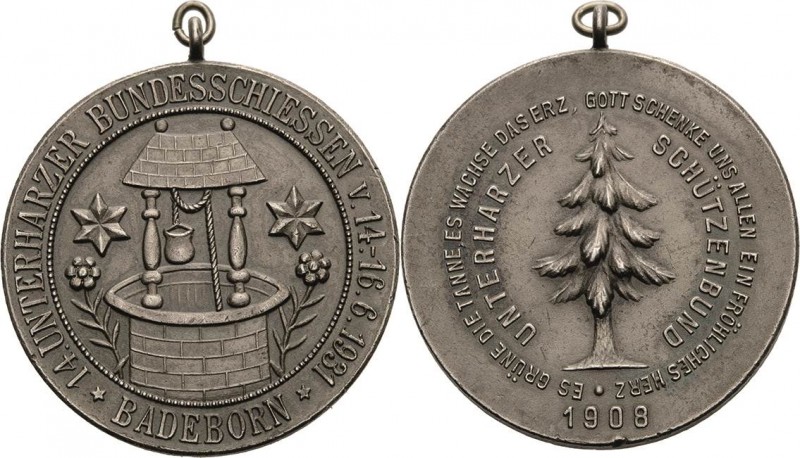 Schützenmedaillen - Deutschland
Anhalt Silbermedaille 1931 XIV. Unterharzer Bun...