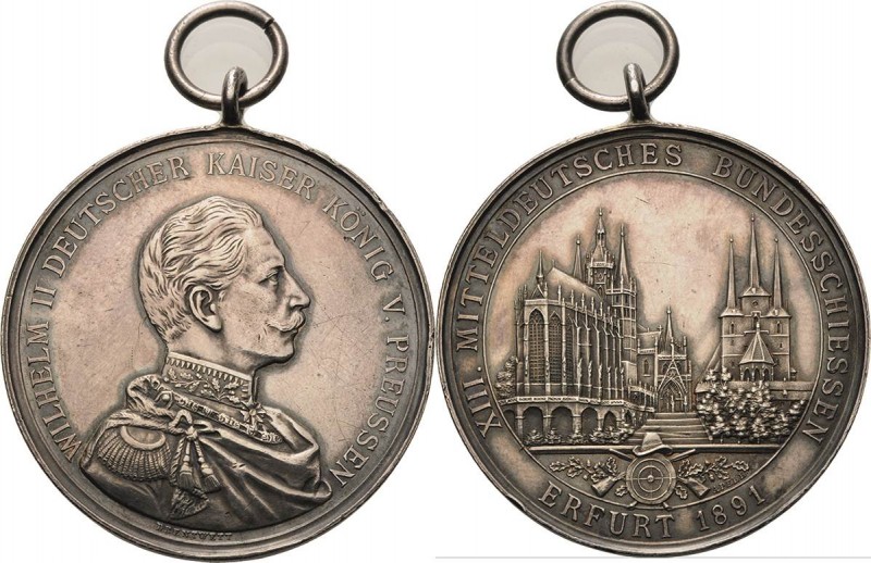 Schützenmedaillen - Deutschland
Erfurt Silbermedaille 1891 (Drentwett/Apell) XI...