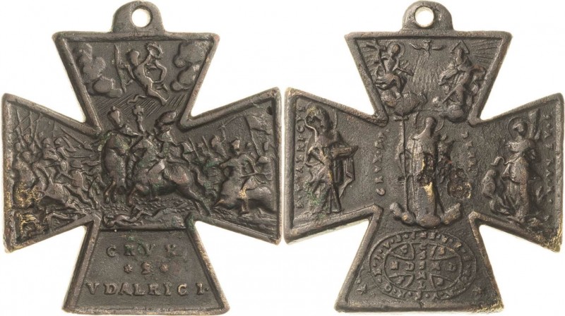 Wallfahrtsmedaillen
 Bronzegusskreuz 18. Jhd. (P. Seel?) Ulrichskreuz. Ungarnsc...