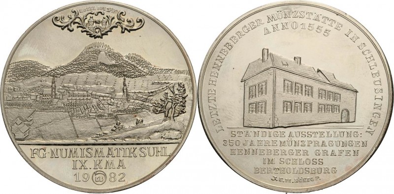 König, Helmut 1934-2017 Versilberte Kupfermedaille 1982. IX. Kreismünzausstellun...
