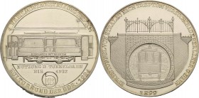König, Helmut 1934-2017 Silbermedaille 1984. 4. Kreismünzausstellung Berlin-Treptow und 85. Jahrestag Tunnelbahneröffnung Treptow. Tunnelbahn im Spree...