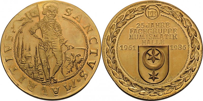 König, Helmut 1934-2017 Tombakmedaille 1986. 25 Jahre Fachgruppe Numismatik Hall...