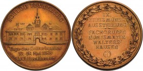 König, Helmut 1934-2017 Tombakmedaille 1986. IX. Kreismünzausstellung der Fachgruppe Numismatik Waltershausen. Ansicht des Schlosses Tenneberg, im Abs...