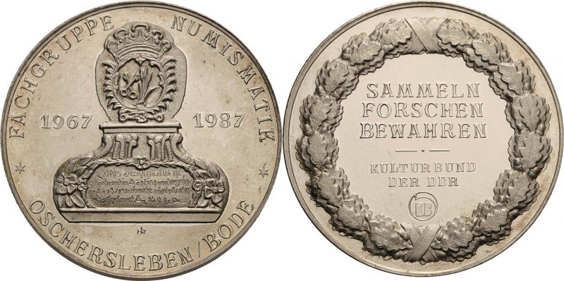 König, Helmut 1934-2017 Silbermedaille 1987. 20 Jahre Fachgruppe Numismatik Osch...