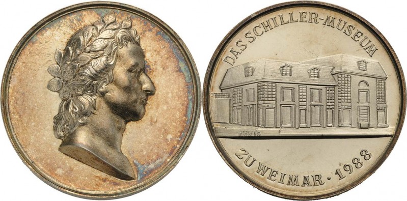 König, Helmut 1934-2017 Silbermedaille 1988. Auf die Eröffnung des Schillermuseu...