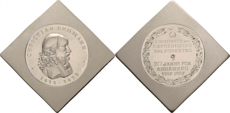 König, Helmut 1934-2017 Aluminiumklippe 1988. 20 Jahre Fachgruppe Numismatik Ann...