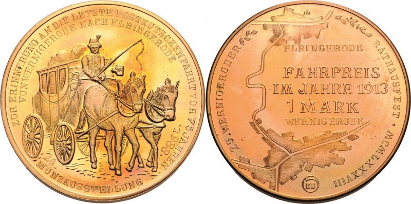 König, Helmut 1934-2017 Tombakmedaille 1988. 24. Münzausstellung Wernigerode und...