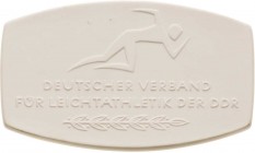 Porzellanmedaillen - Medaillen der Meißner Porzellanmanufaktur
Berlin Weiße Porzellanplakette o.J. Deutscher Verband für Leichtathletik der DDR. Stil...