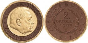 Porzellanmedaillen - Medaillen der Meißner Porzellanmanufaktur
Berlin Braune Porzellanmedaille 1927 (Meißen) 80. Geburtstag von Paul v. Hindenburg. D...