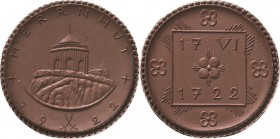 Porzellanmedaillen - Medaillen der Meißner Porzellanmanufaktur
Herrnhut Porzellanmedaillen 1922. 200-Jahrfeier Herrnhut. Braun (3x) und weiß (2x) Sch...
