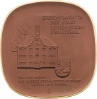 Porzellanmedaillen - Medaillen der Meißner Porzellanmanufaktur
Hohenstein-Ernstthal Braune Porzellanplakette o.J. (1971) Ehrenplakette Rat der Stadt....