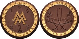 Porzellanmedaillen - Medaillen der Meißner Porzellanmanufaktur
Leipzig Braune Porzellanmedaille 1925. Leipziger Frühjahrsmesse - Für Einkäufer und Au...