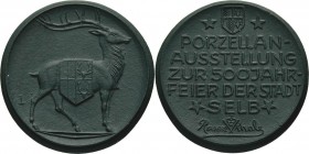 Porzellanmedaillen - Porzellanmedaillen anderer Manufakturen
Rosenthal Blaugrüne Porzellanmedaille o.J. (1926). Porzellanausstellung zur 500-Jahrfeie...