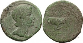 Kaiserzeit
Augustus 27 v. Chr.-14 n. Chr Bronze, Trier/Gallia Belgica Barbarisierte Gallo-römische Prägung. Kopf nach rechts / Stier, GERMANVS INDVTI...