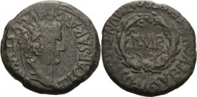 Kaiserzeit
Tiberius 14-37 Bronze, Turiaso/Hispania Kopf mit Lorbeerkranz nach rechts, TI CAESAR AVG F AVGVSTVS IMP / II VIR im Kranz, MVN TVRIASV MAN...