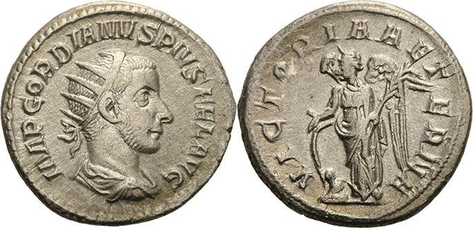 Kaiserzeit
Gordianus III. 238-244 Antoninian 238/244, Rom Brustbild mit Strahle...