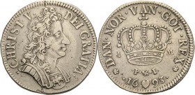 Dänemark
Christian V. 1670-1699 Krone (4 Mark) 1693, Kopenhagen Hede 107 a Sehr schön-vorzüglich