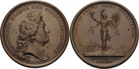 Frankreich
Ludwig XIV. 1643-1715 Bronzemedaille 1675 (J. Mauger/T. Bernard) Eroberung von Limburg. Kopf nach rechts / Stehende Athena mit Mauerkrone ...