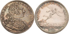 Frankreich
Ludwig XV. 1715-1774 Silberjeton 1733 (Duvivier) Verwaltung von unvorhersehbaren Einkommen. Brustbild nach rechts / Daedalus fliegt über M...