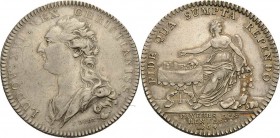 Frankreich
Ludwig XVI. 1774-1793 Silberjeton 1764 (Droz) An die Rentenkassen. Brustbild nach links / Moneta sitzt an Tisch nach links. 30,5 mm, 8,86 ...