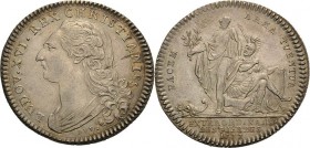 Frankreich
Ludwig XVI. 1774-1793 Silberjeton 1777 (Duvivier) PACEM ARMA TUENTUR. Brustbild nach links / Nach links stehende Pax dem nach rechts sitze...