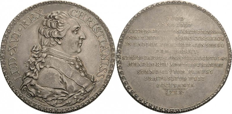 Frankreich
Ludwig XVI. 1774-1793 Silbermedaille 1788 (Gatteaux) Auf die Ernennu...