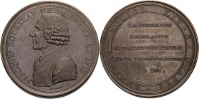 Frankreich
Ludwig XVI. 1774-1793 Bronzemedaille o.J. (1791) (Dumarest) Auf den Philosophen, Schriftsteller und Musiker J. Jacques Rousseau. Brustbild...