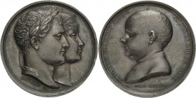 Frankreich
Napoleon I. 1804-1814, 1815 Silbermedaille 1811 (Andrieu) Geburt des Königs von Rom. Die Büsten des Kaiserpaares nach rechts / Kinderbüste...