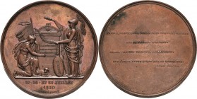 Frankreich
Karl X. 1824-1830 Bronzemedaille 1830 (Caqué) Auf die Julirevolution. Gedenkstein zwischen zwei Personifikationen / 4 Zeilen Schrift. 51,1...