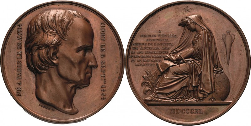 Frankreich
Louis Philippe 1830-1848 Bronzemedaille 1840 (Domard) Auf den Archit...