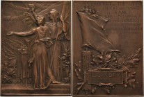 Frankreich-Medaillen und Marken
 Bronzeplakette 1900 (Vernon) Banquet des Tuileries. Pariser Stadtgöttin und Marianne nebeneinander nach links mit ho...