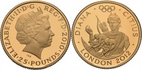 Großbritannien
Elisabeth II. seit 1952 25 Pounds 2010, London Olympische Spiele 2012 in London - Diana. In Originalverpackung mit Zertifikat Schön 68...