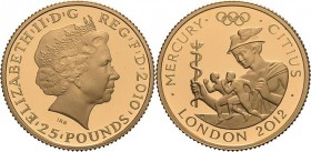 Großbritannien
Elisabeth II. seit 1952 25 Pounds 2010, London Olympische Spiele 2012 in London - Merkur. In Originalverpackung mit Zertifikat Schön 6...