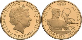 Großbritannien
Elisabeth II. seit 1952 25 Pounds 2011, London Olympische Spiele 2012 in London - Apollo. In Originalverpackung mit Zertifikat Schön 7...