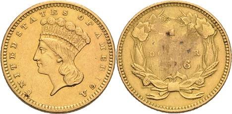 Vereinigte Staaten von Amerika
 Dollar 1856, Philadelphia Indian Princess KM 86...