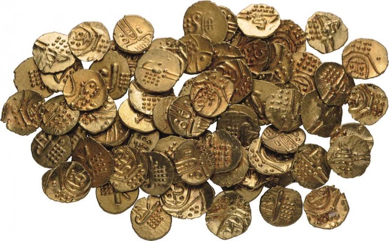 Indien
Lot-73 Stück Interessantes Lot indischer Fanams. Unterschiedliche Typen....