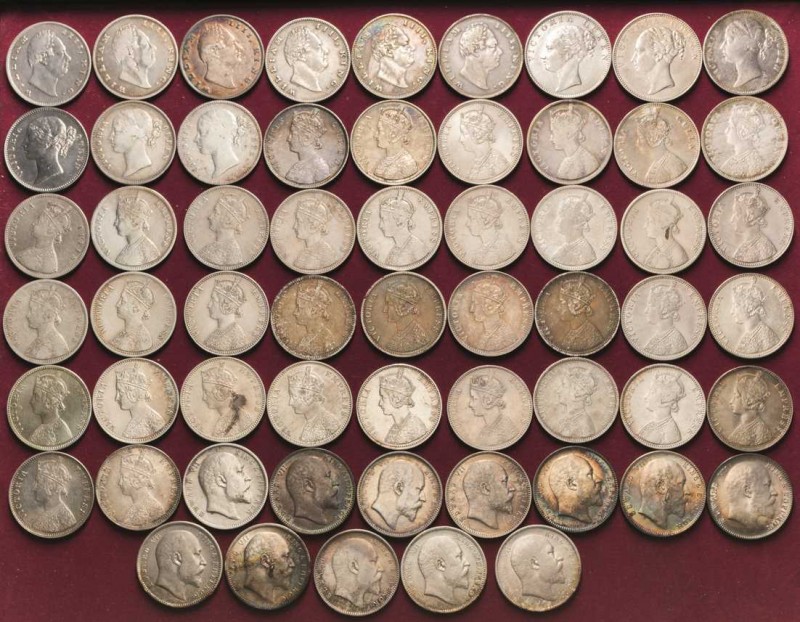 Indien
Lot-59 Stück Beeindruckendes Konvolut indischer Rupienstücke. Wilhelm IV...