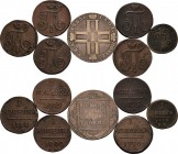 Russland
Lot-7 Stück Interessantes Lot russischer Münzen zur Zeit Pauls I. 1796-1901. Darunter: Denga 1798 EM. Kopeke 1798 EM, 1799 EM (3 Var.), 1800...