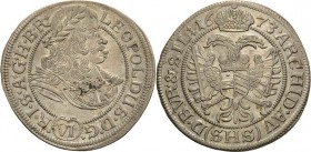 Habsburg
Leopold I. 1657-1705 6 Kreuzer 1673, SHS-Breslau Herinek 1203 F.u.S. 480 Prachtvolles Exemplar. Vorzüglich-Stempelglanz