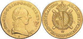 Habsburg
Josef II. 1764-1790 1/2 Souverain d'or 1786, A-Wien Für die Niederlande Herinek 101 Friedberg 444 GOLD. 5.49 g. Bearbeitet, sehr schön