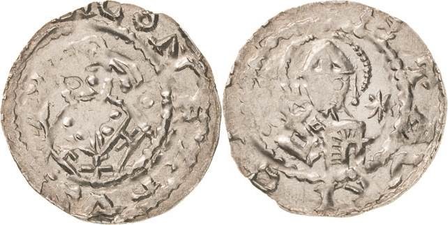 Magdeburg, Erzbistum
Konrad von Querfurt 1134-1142 Denar Brustbild des Bischofs...