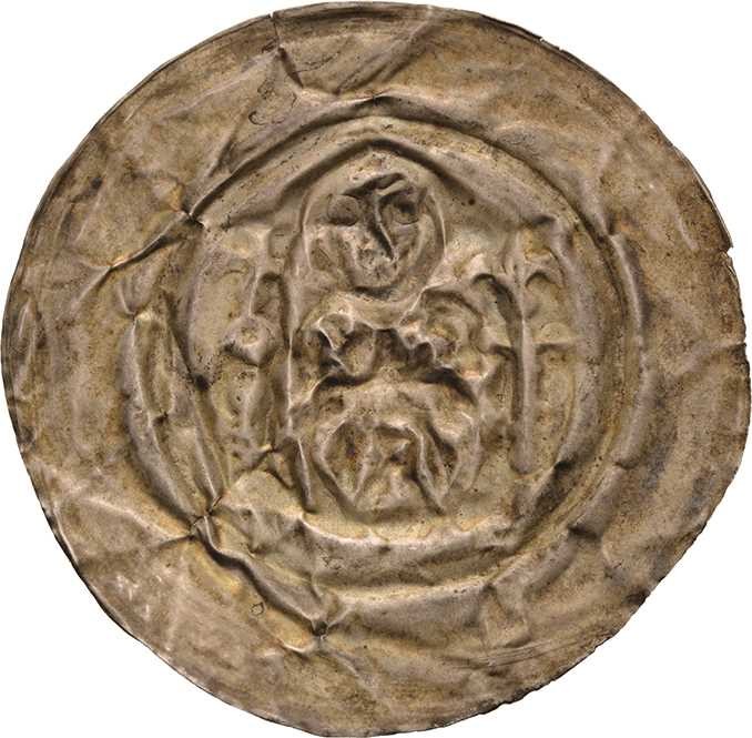 Mansfeld, Grafschaft
Burghard II. von Querfurt 1229-1260 Brakteat, um 1250 Sitz...