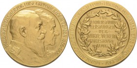 Baden-Durlach
Friedrich als Großherzog 1856-1907 Vergoldete Bronzemedaille 1907 (R. Mayer) Wirte Verein Karlsruhe. Für verdienstvolle Leistungen bei ...