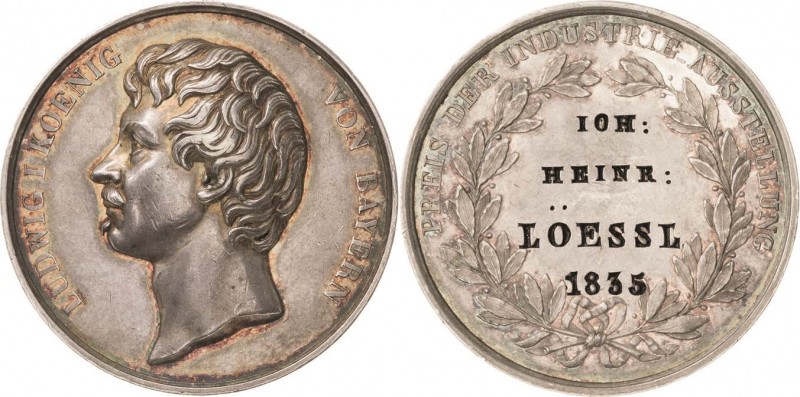 Bayern
Ludwig I. 1825-1848 Silbermedaille o.J. (Gravur 1835) (unsigniert) Preis...