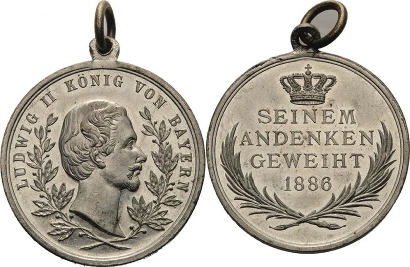 Bayern
Ludwig II. 1864-1886 Zinnmedaille 1886 (unsigniert, von Drentwett?) Auf ...