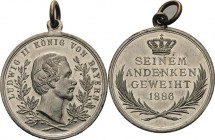 Bayern
Ludwig II. 1864-1886 Zinnmedaille 1886 (unsigniert, von Drentwett?) Auf seinen Tod. Brustbild nach rechts / Krone über 4 Zeilen Schrift, darun...