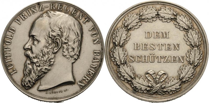 Bayern
Prinzregent Luitpold 1886-1912 Silbermedaille o.J. (A. Börsch) Schießprä...