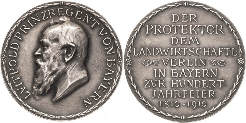 Bayern
Prinzregent Luitpold 1886-1912 Silbermedaille 1910 (A. Börsch) 100-Jahrf...
