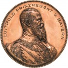 Bayern
Prinzregent Luitpold 1886-1912 Einseitige verkupferte Zinngussmedaille 1897 (Toni Weber) Brustbild nach rechts im Perlkreis. 87,1 mm, 138,85 g...