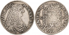 Brandenburg-Preußen
Friedrich Wilhelm, der große Kurfürst 1640-1688 1/3 Taler 1668, GF-Krossen v. Schrötter 563 Neumann 11.63 b Sehr schön